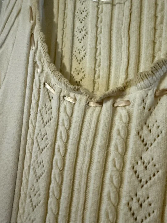 Free People Cream Ribbed Knit Long Sleeve Maxi Dress - Picture 6 of 7